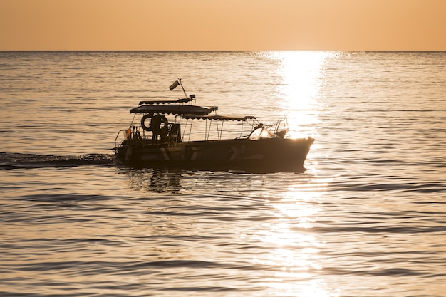 Beautiful ocean landscape and boat