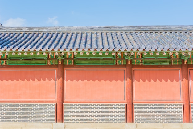 Beautiful and Old Architecture in Changdeokgung Palace in Seoul City at Korea