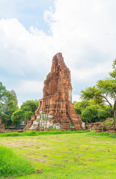 Красивая старая архитектура, история Аюттхая в Таиланде