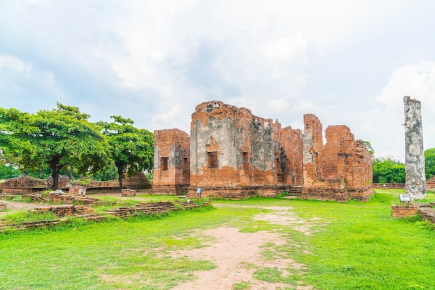 Красивая старая архитектура, история Аюттхая в Таиланде