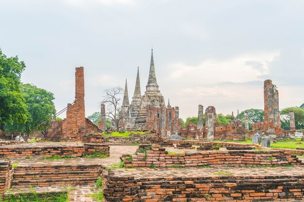 beautiful old architecture historic of Ayutthaya in Thailand