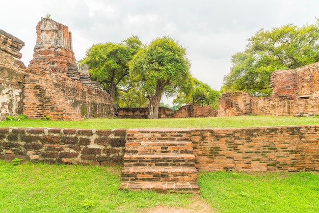 beautiful old architecture historic of Ayutthaya in Thailand