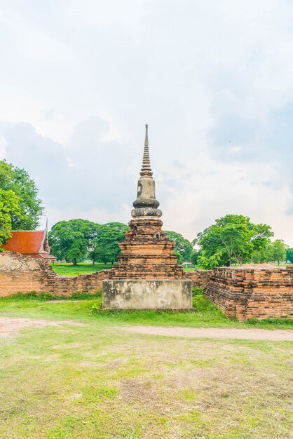 タイのアユタヤの美しい古い建築史跡