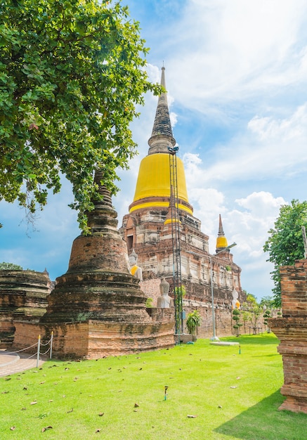 Бесплатное фото Красивая старая архитектура, история аюттхая в таиланде