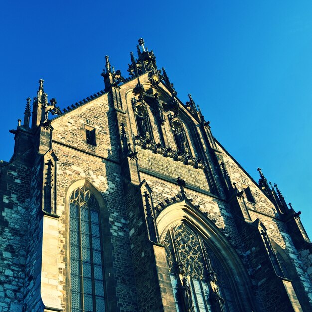 "Beautiful old cathedral from below"