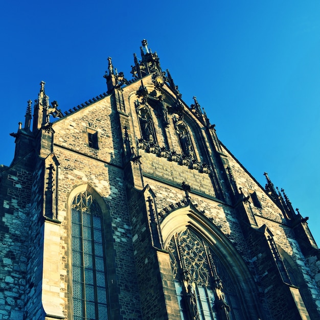 "Beautiful old cathedral from below"