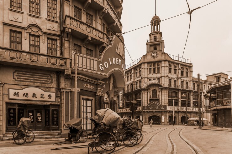 Free Photo beautiful old city view