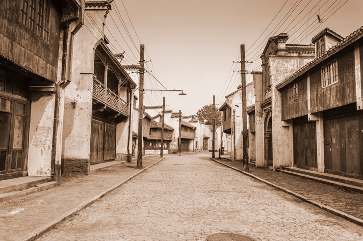 Free Photo beautiful old city view