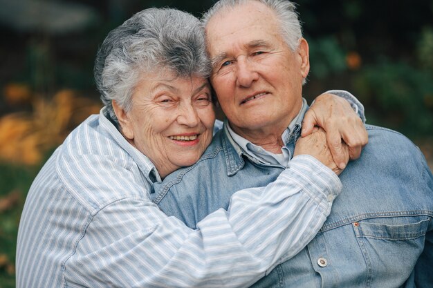 Free Photo Beautiful Old Couple Spent Time Together In A Park 