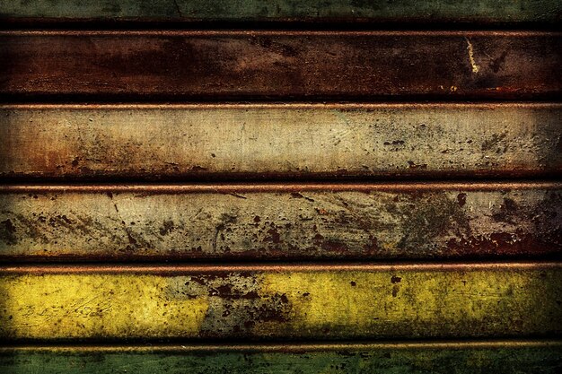 Beautiful old grunge rusty metal stripes texture. Horizontal. Copy Space. Pattern.