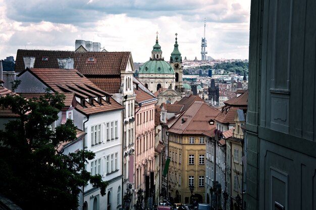 Beautiful old streets and buildings of Prague.