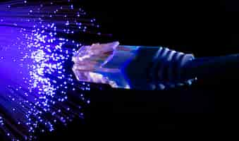 Free photo beautiful optical fiber detail