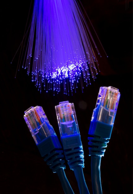 Free photo beautiful optical fiber detail