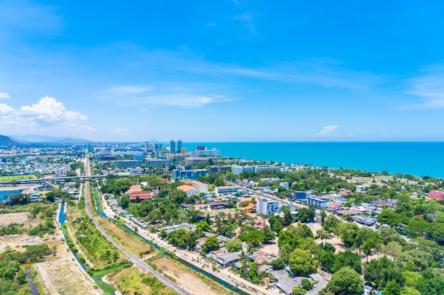 Beautiful outdoor landscape and cityscape of hua hin