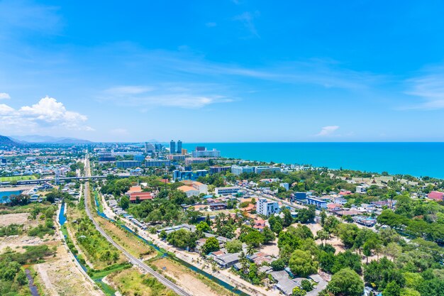 Beautiful outdoor landscape and cityscape of hua hin
