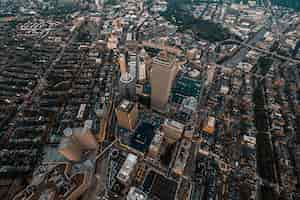 Free photo beautiful overhead cityscape shot with a drone