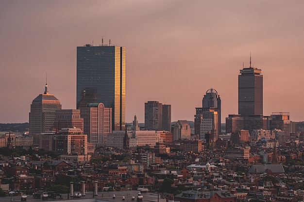 Beautiful overhead cityscape shot with a drone