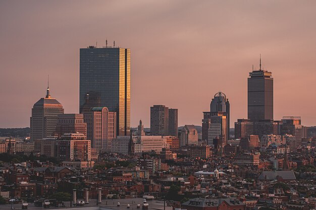 Beautiful overhead cityscape shot with a drone