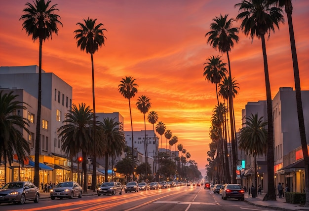 Free photo beautiful palm tree in vivid colors