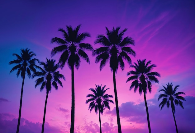 Free photo beautiful palm tree in vivid colors