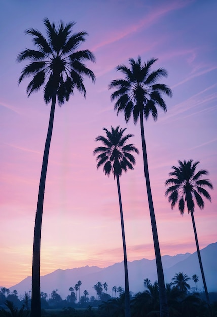 Free photo beautiful palm tree in vivid colors