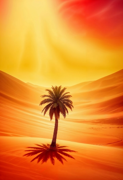 Free photo beautiful palm tree in vivid colors