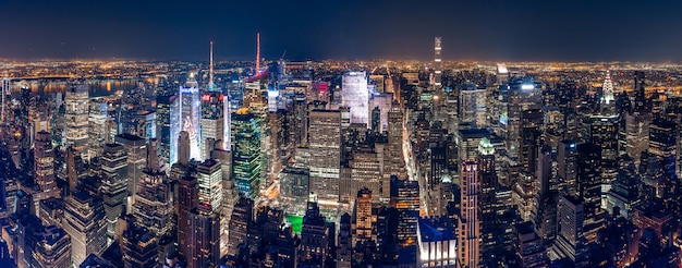 Free photo beautiful panoramic shot of new york city