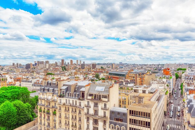 Beautiful panoramic view of paris from the roof of the pantheon paris Premium Photo