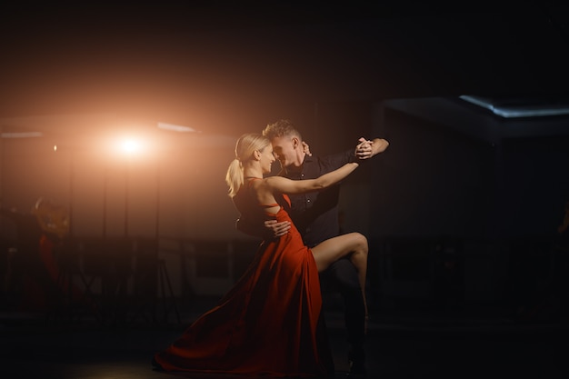 Beautiful passionate dancers dancing