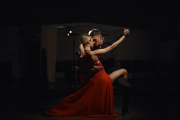 Beautiful passionate dancers dancing