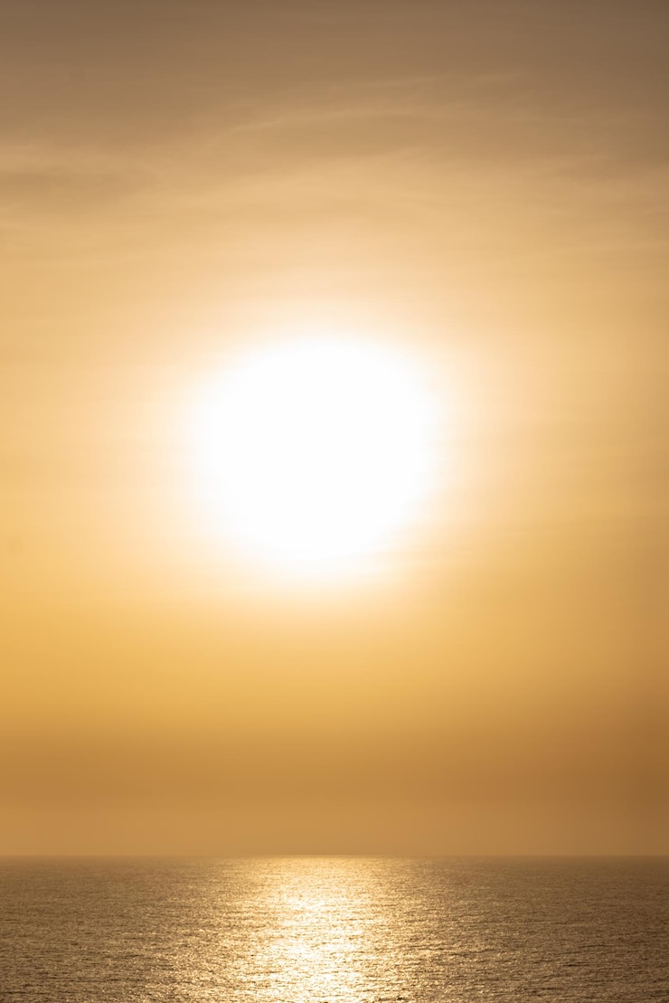 Free Photo beautiful photo of the sea beautiful golden sun