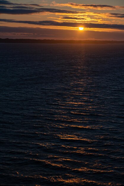 Beautiful photo of the sea waves Sunset