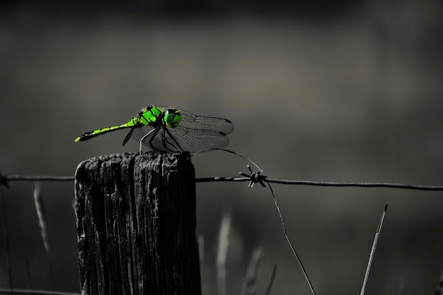 Foto gratuita bella libellula fotorealista in natura