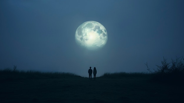 Foto gratuita bella luna fotorealista