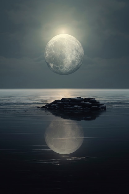 無料写真 美しいフォトリアリズムな月