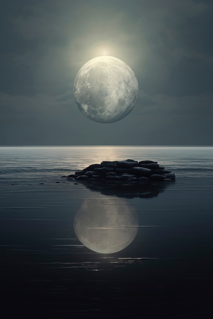 Бесплатный Фотография красивая фотореалистичная луна