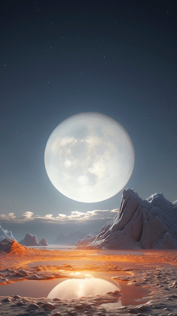 Beautiful photorealistic moon