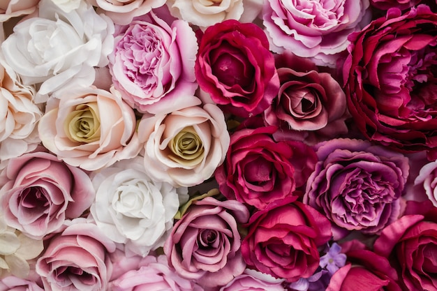 Красивые розовые красные и белые розы