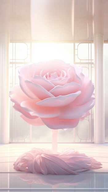 Красивая розовая роза в помещении