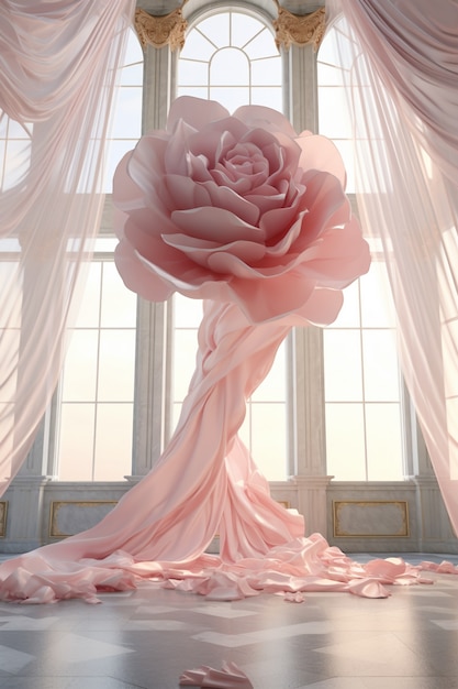 Free photo beautiful pink rose indoors