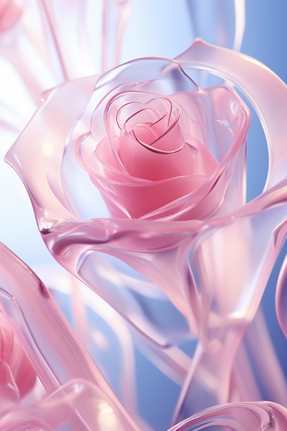 Красивая розовая роза в студии