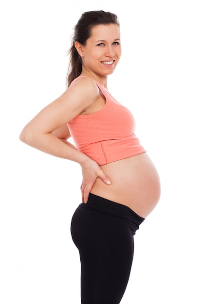 Beautiful pregnant woman isolated