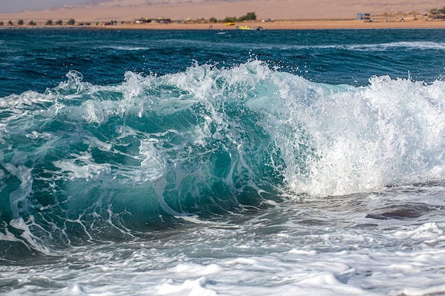 Free photo beautiful raging seas with sea foam and waves.