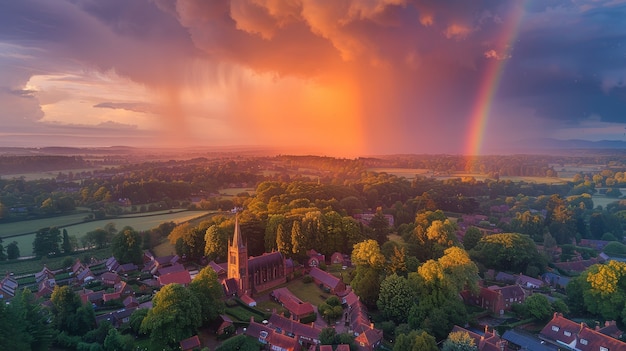 Free photo beautiful rainbow  in nature