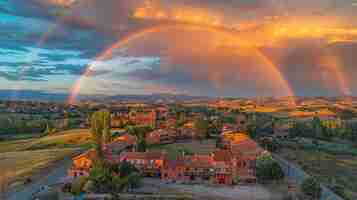 Free photo beautiful rainbow  in nature