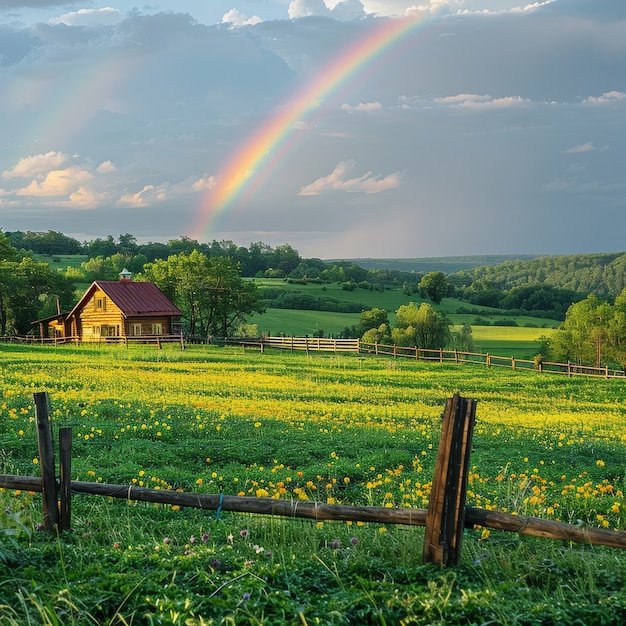 Free photo beautiful rainbow  in nature