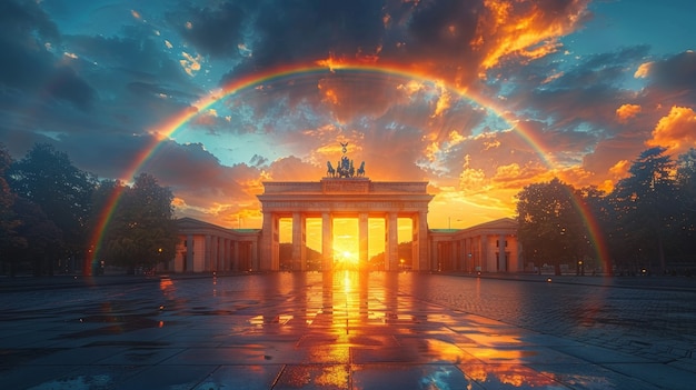 Foto gratuita bel arcobaleno in natura