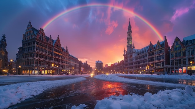 Free photo beautiful rainbow  in nature