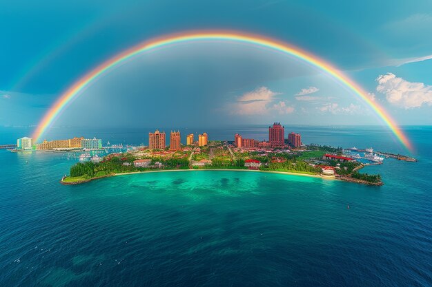 Beautiful rainbow in nature