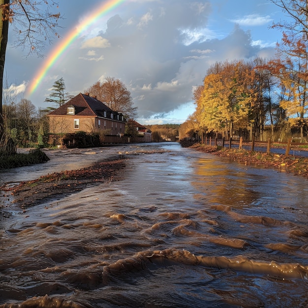 Beautiful rainbow in nature